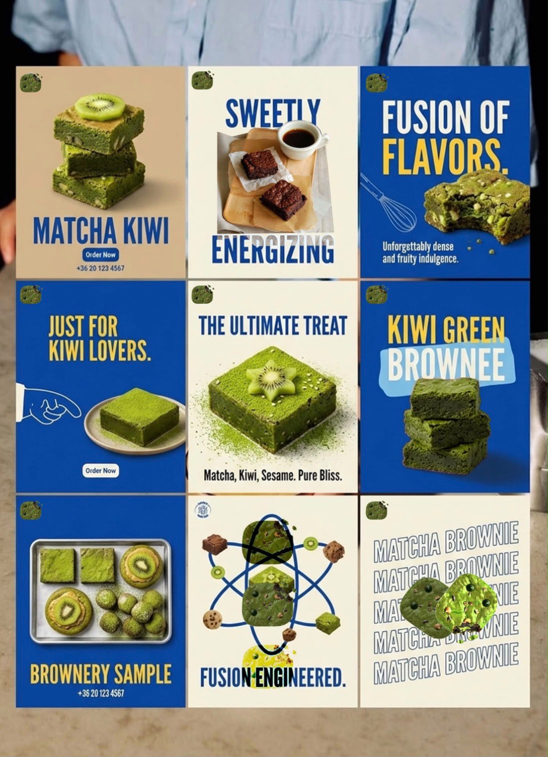 Matcha-Kiwi Brownie